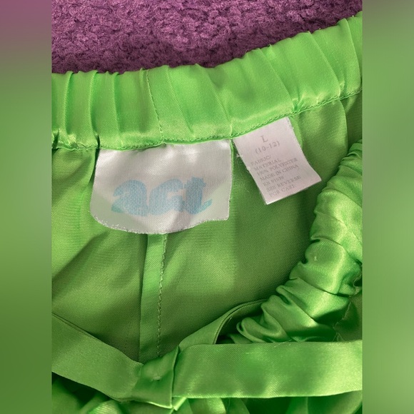 Green silk pj shorts size L (10-12) - Picture 3 of 5